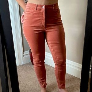 LOFT - high rise skinny velvet plants, size 12/31